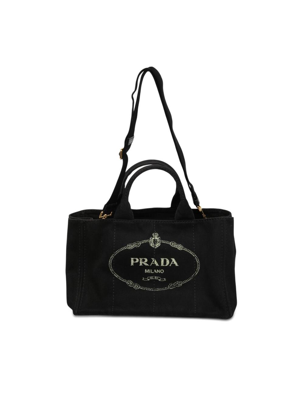 Prada Canvas Canapa Logo Tote Pre-Loved #368352P53B
